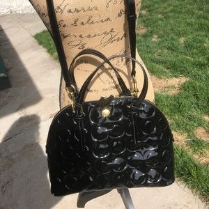 Black Coach patent leather Peyton used
